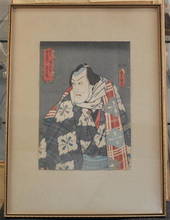 Kunisada / Toyokuni Portraits of actors, largest 15 x 10.25in.